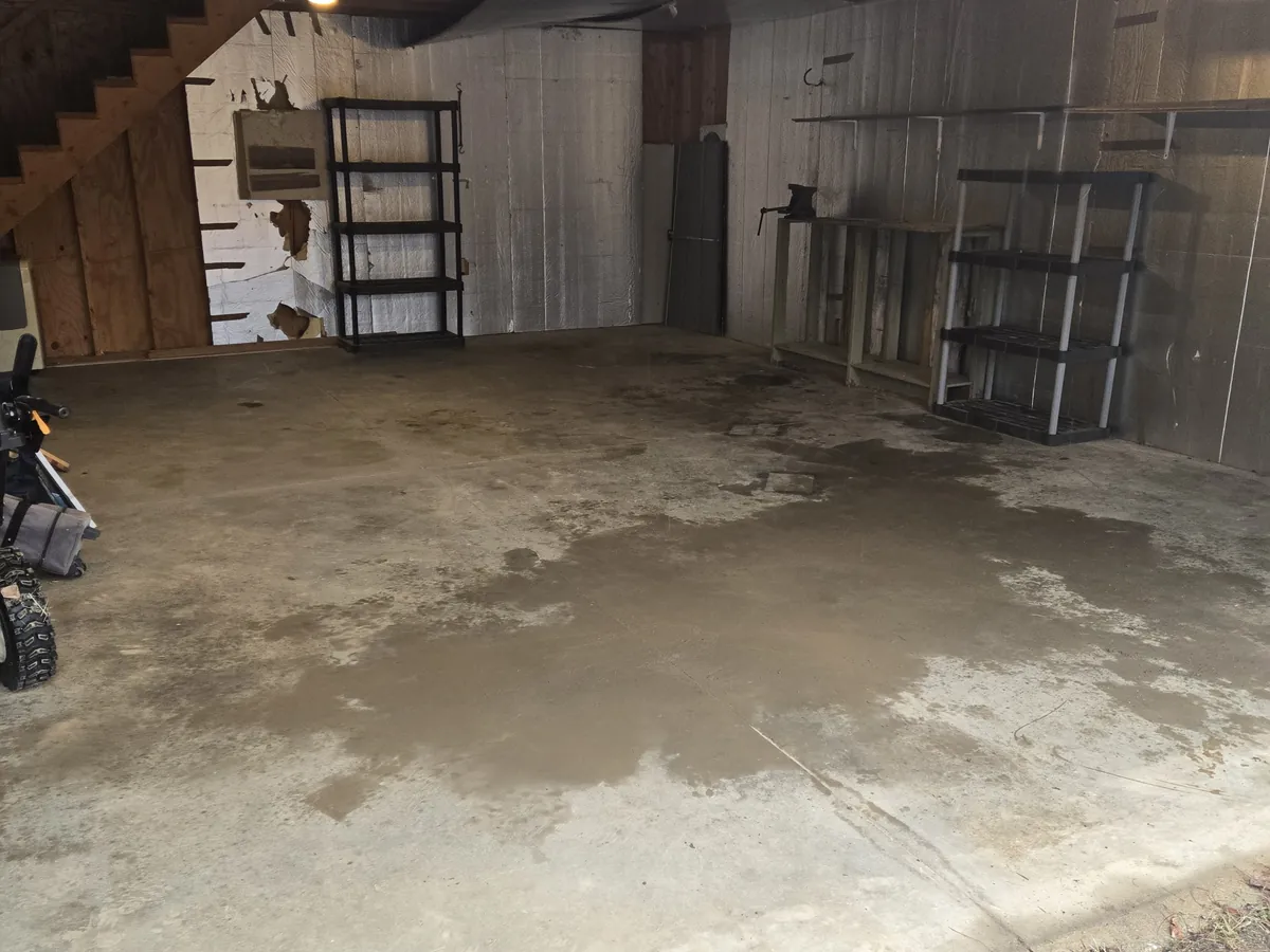 Garage cleared out and swept clean