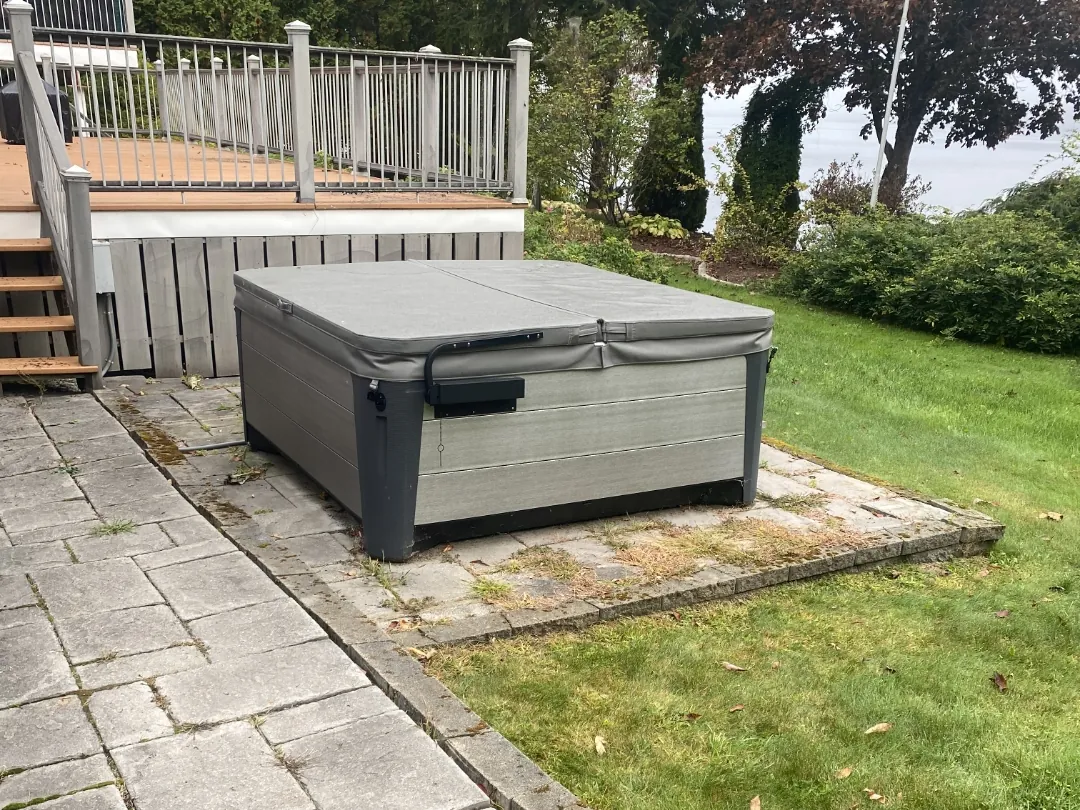 Hot tub removed from a lakeside patio in the Bangor area